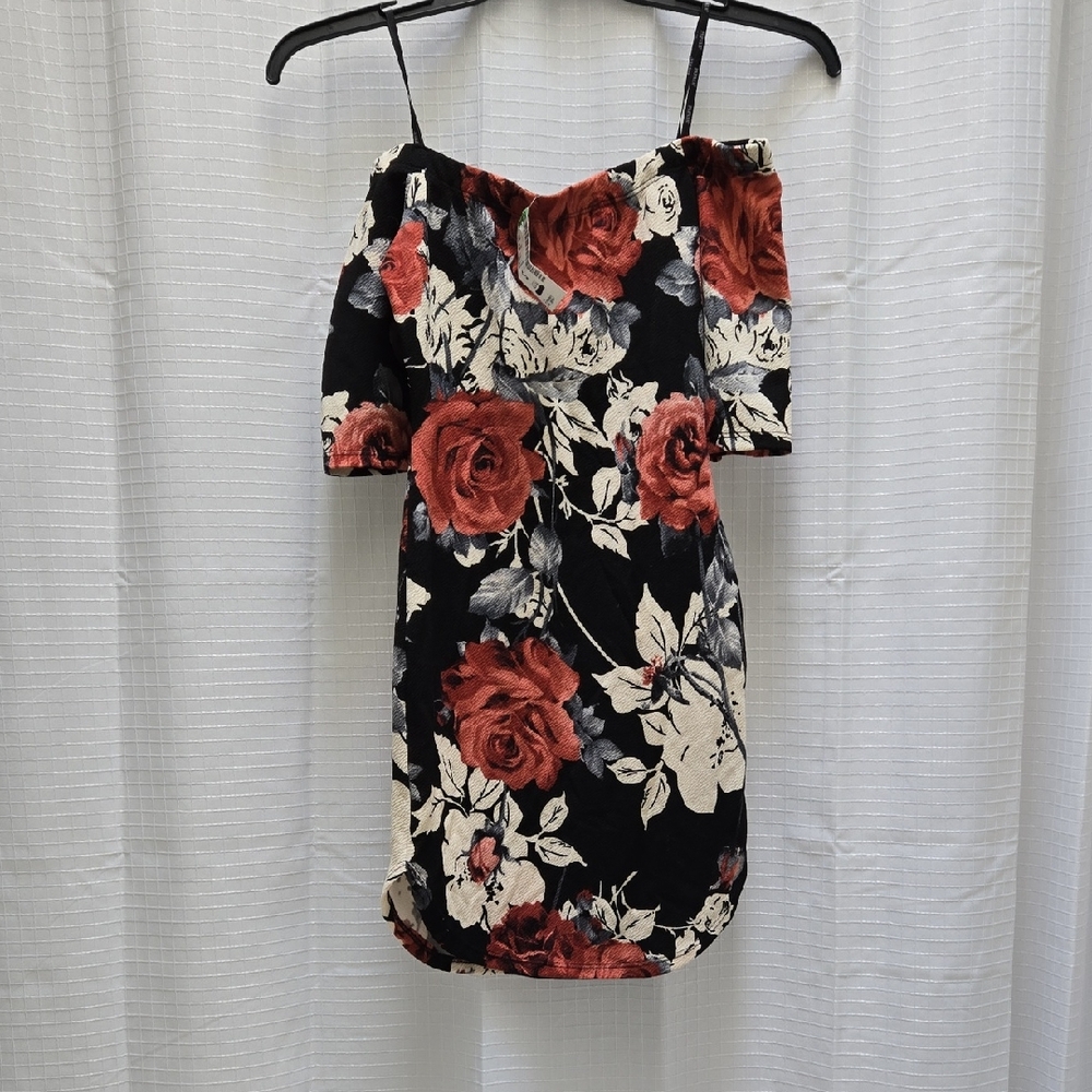 Papaya Black and Red Floral Mini Dress